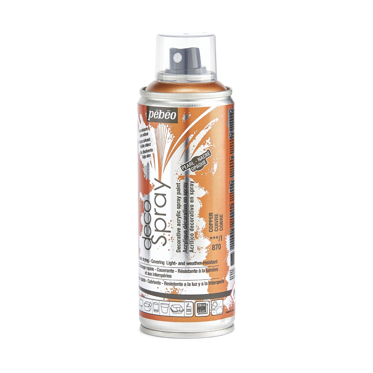 Фарба-спрей акрилова перламутрова DecoSpray 200 мл, мідний, 870 ТМ "Pebeo" 3