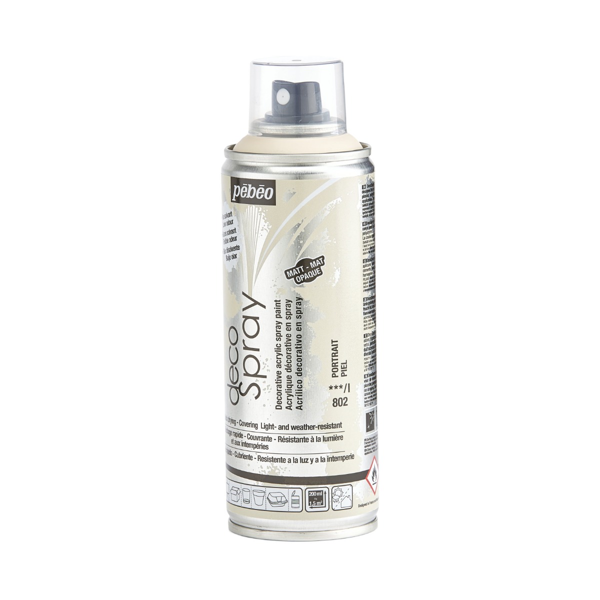 Фарба-спрей акрилова DecoSpray 200 мл, тілесний, 802 ТМ "Pebeo" 3