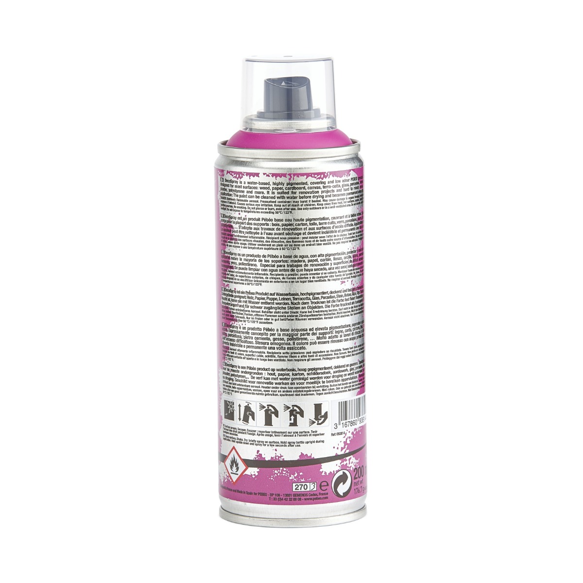 Фарба-спрей акрилова DecoSpray 200 мл, фуксія, 814 ТМ "Pebeo" 2