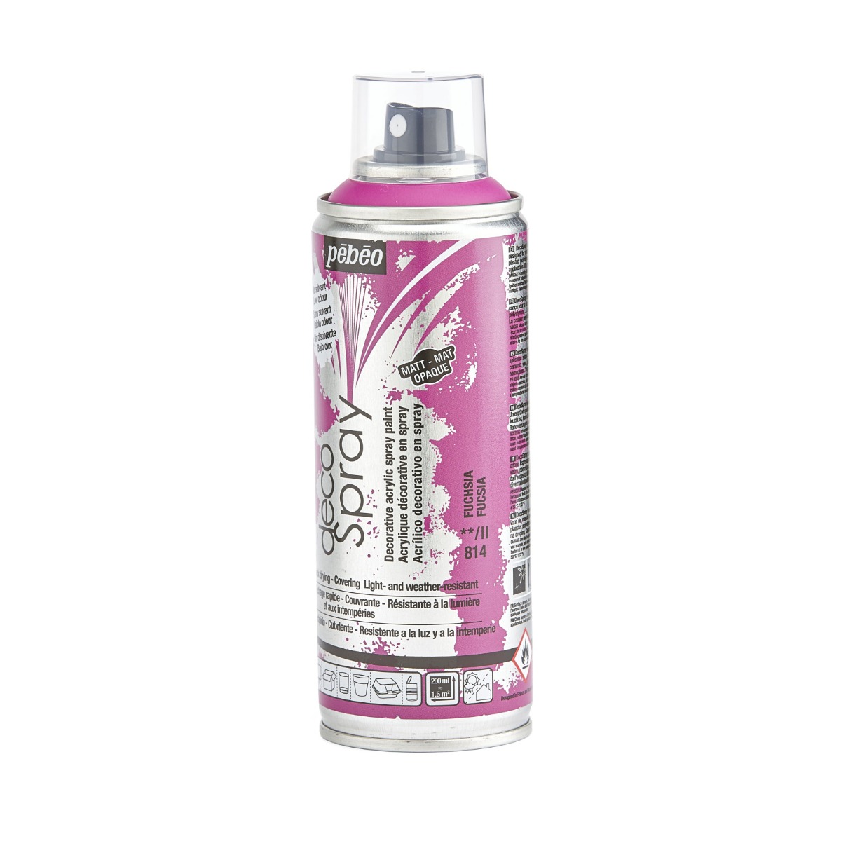 Фарба-спрей акрилова DecoSpray 200 мл, фуксія, 814 ТМ "Pebeo" 3