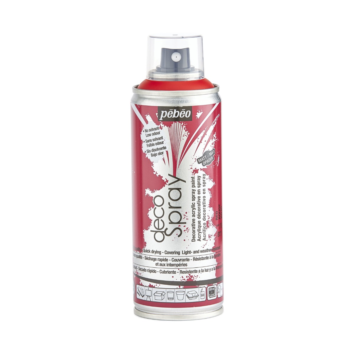 Фарба-спрей акрилова DecoSpray 200 мл, червоний, 811 ТМ "Pebeo" Фарба-спрей акрилова DecoSpray 200 мл, червоний, 811 ТМ "Pebeo"