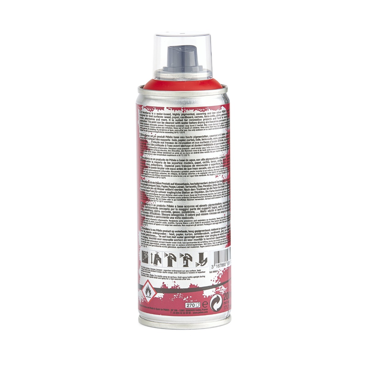 Фарба-спрей акрилова DecoSpray 200 мл, червоний, 811 ТМ "Pebeo" 2