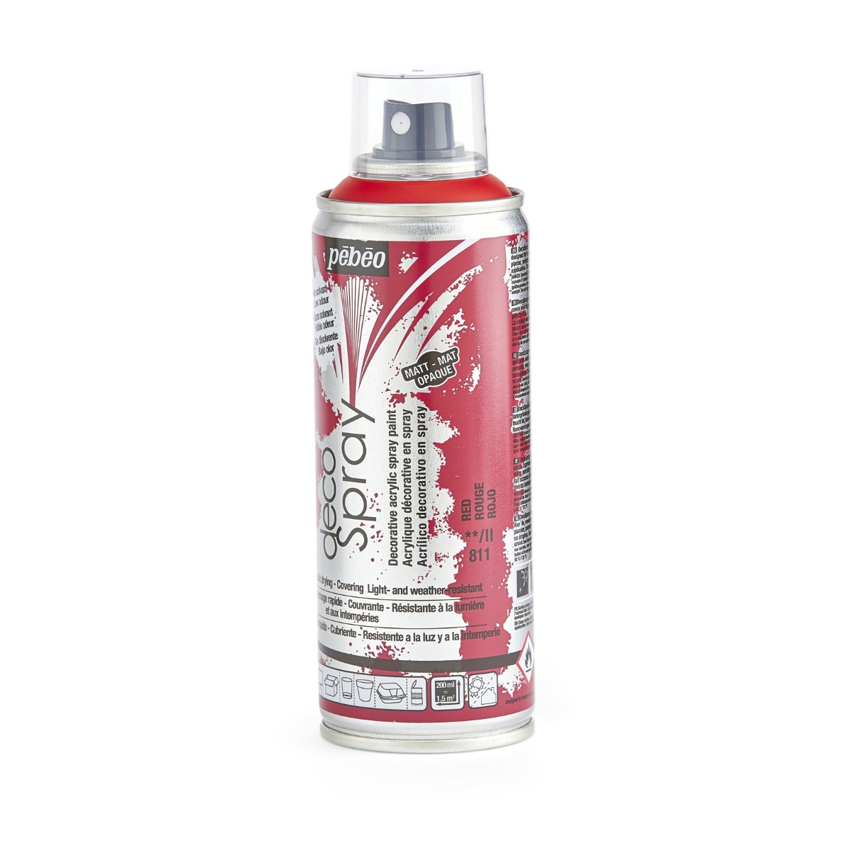 Фарба-спрей акрилова DecoSpray 200 мл, червоний, 811 ТМ "Pebeo" 3