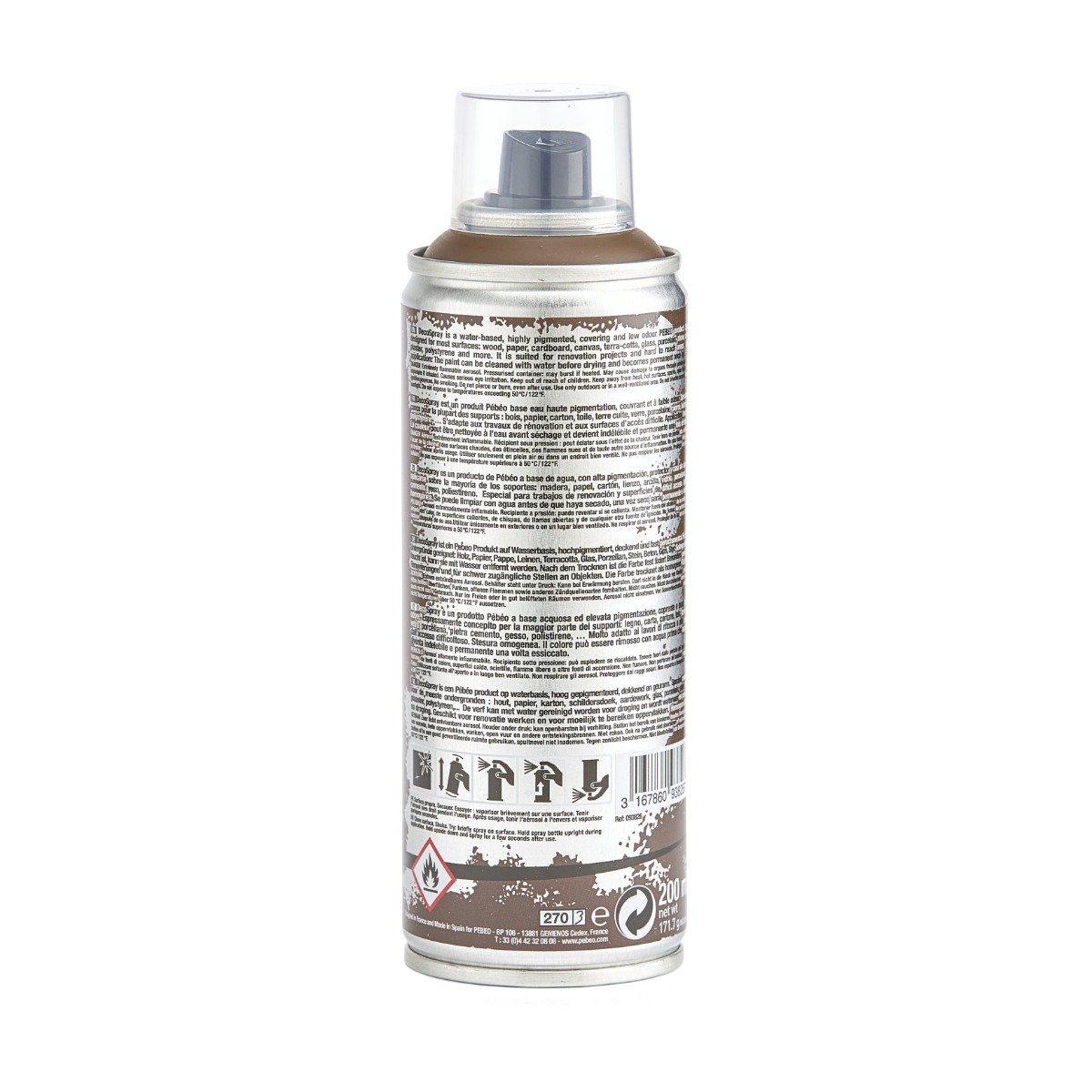 Фарба-спрей акрилова DecoSpray 200 мл, шоколадний, 826 ТМ "Pebeo" 3