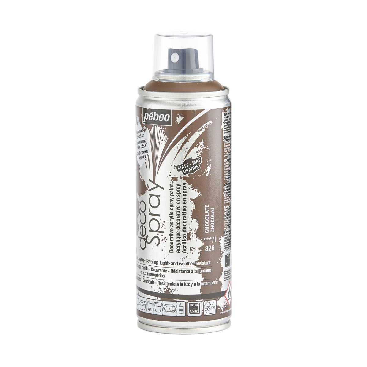 Фарба-спрей акрилова DecoSpray 200 мл, шоколадний, 826 ТМ "Pebeo" 4