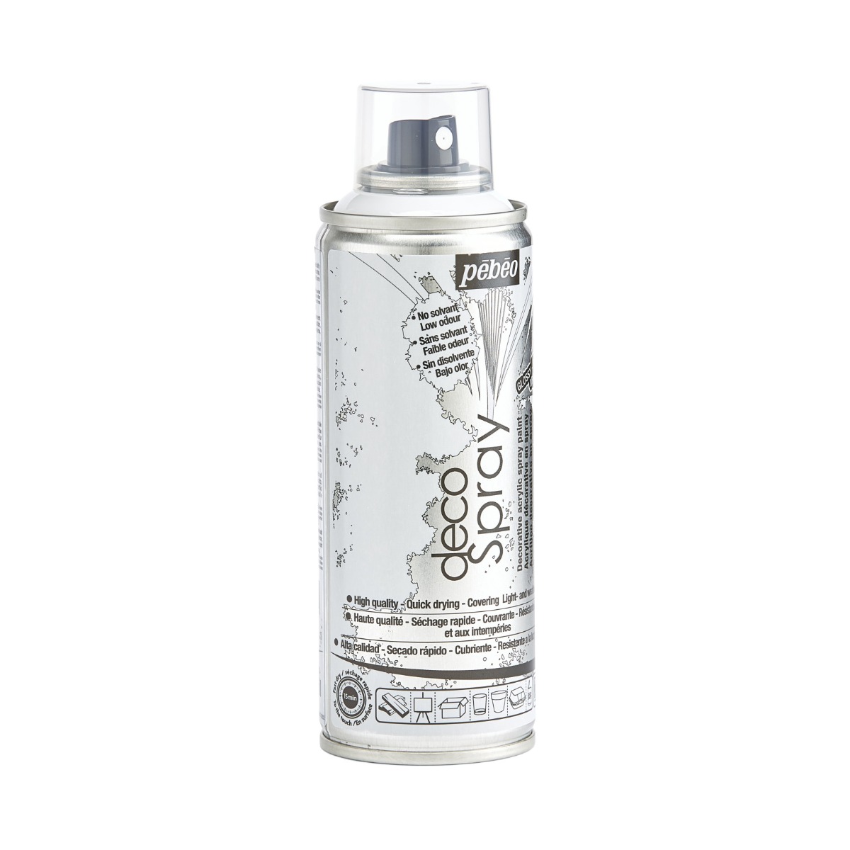Фарба-спрей акрилова глянсова DecoSpray 200 мл, білий, 841 ТМ "Pebeo" 3