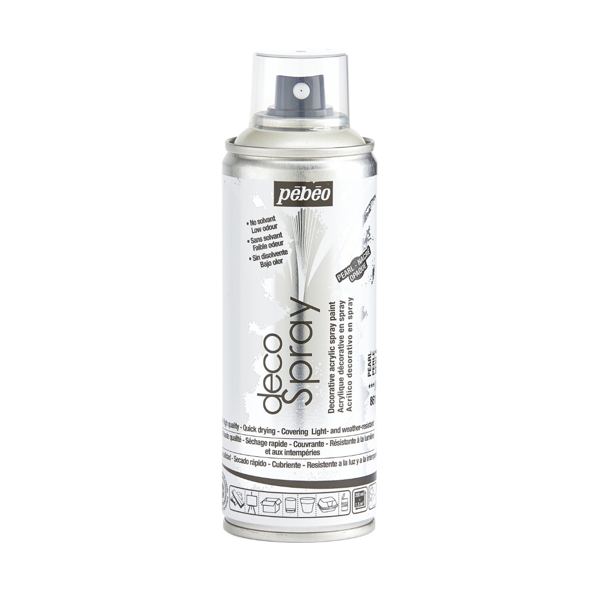Фарба-спрей акрилова перламутрова DecoSpray 200 мл, перлинний, 861 ТМ "Pebeo" Фарба-спрей акрилова перламутрова DecoSpray 200 мл, перлинний, 861 ТМ "Pebeo"