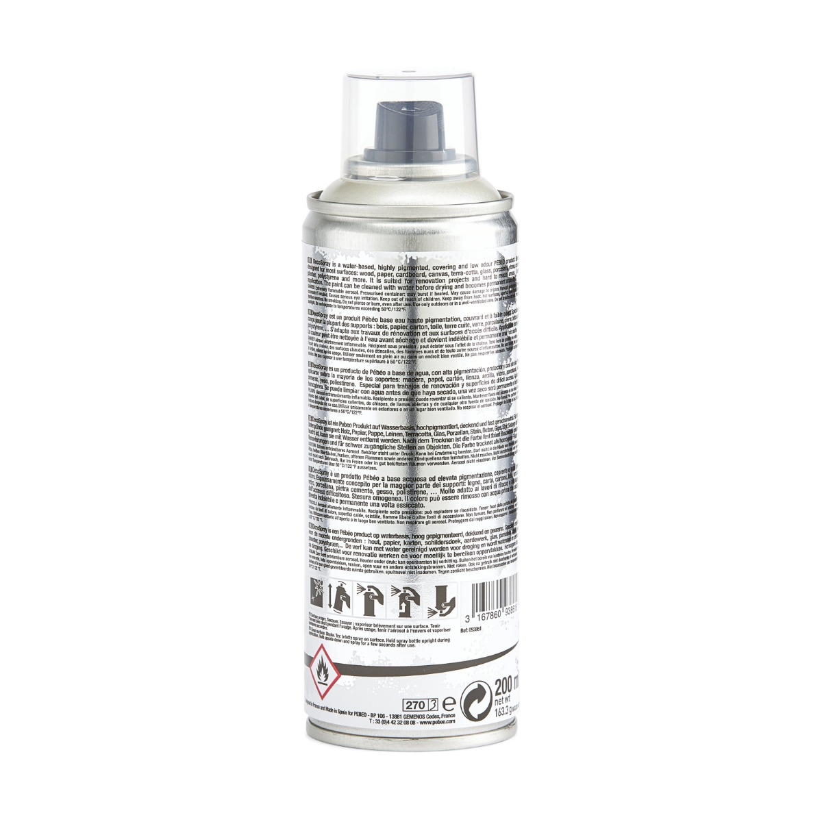 Фарба-спрей акрилова перламутрова DecoSpray 200 мл, перлинний, 861 ТМ "Pebeo" 2