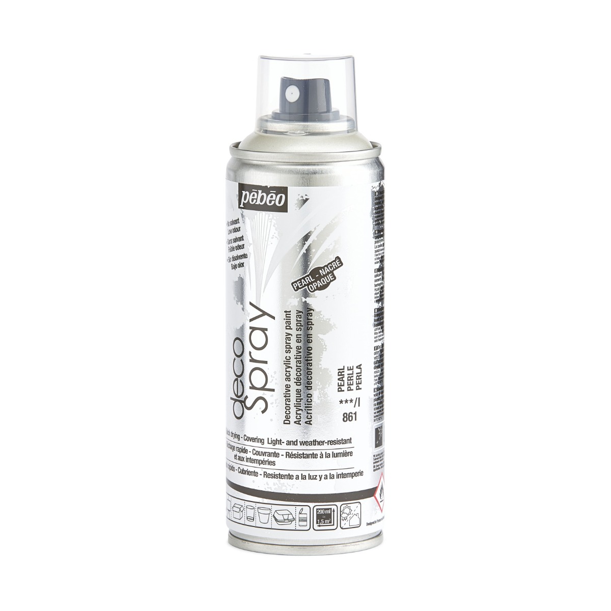 Фарба-спрей акрилова перламутрова DecoSpray 200 мл, перлинний, 861 ТМ "Pebeo" 3