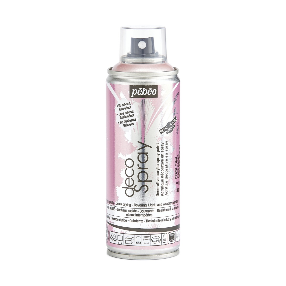 Фарба-спрей акрилова перламутрова DecoSpray 200 мл, рожевий, 862 ТМ "Pebeo" Фарба-спрей акрилова перламутрова DecoSpray 200 мл, рожевий, 862 ТМ "Pebeo"