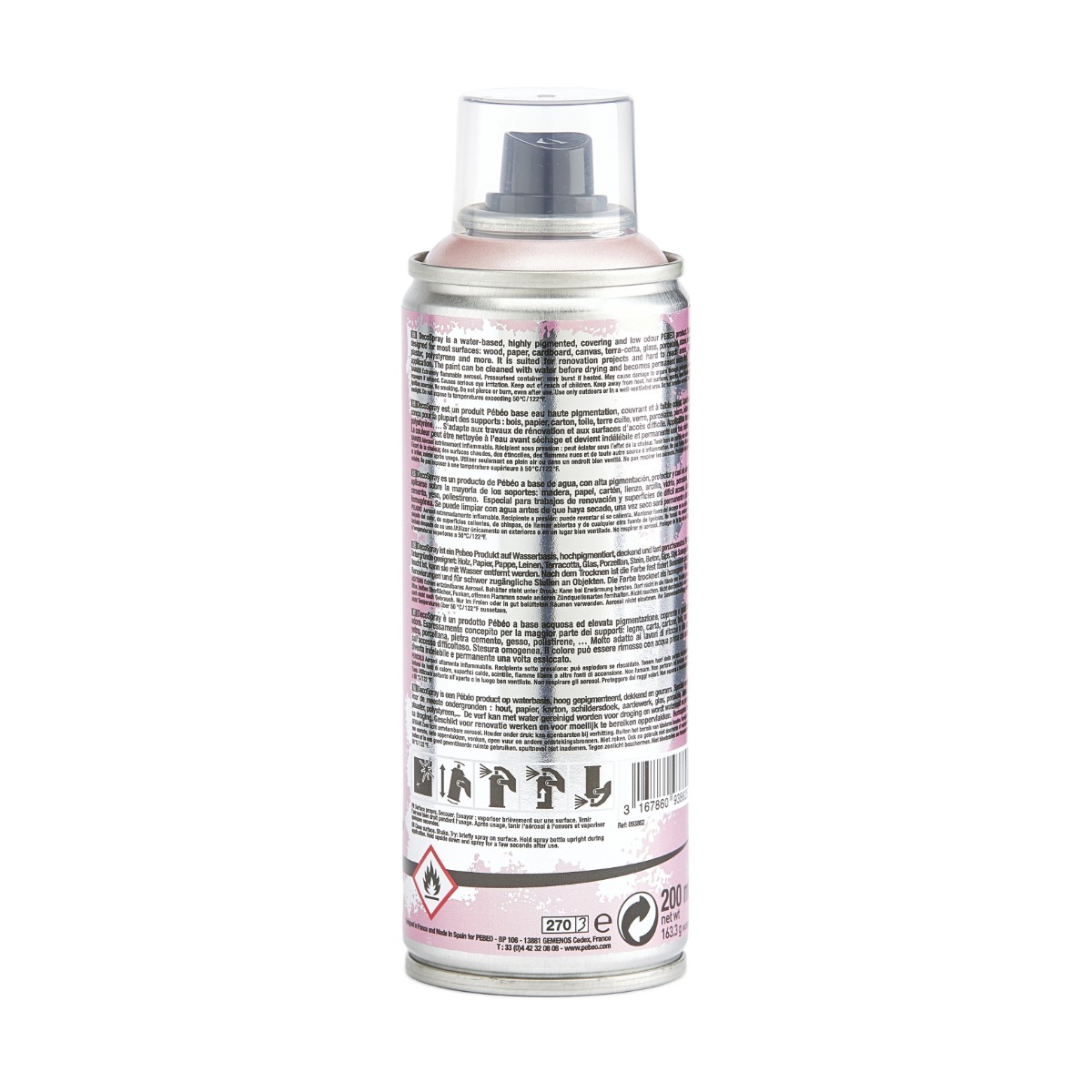 Фарба-спрей акрилова перламутрова DecoSpray 200 мл, рожевий, 862 ТМ "Pebeo" 2