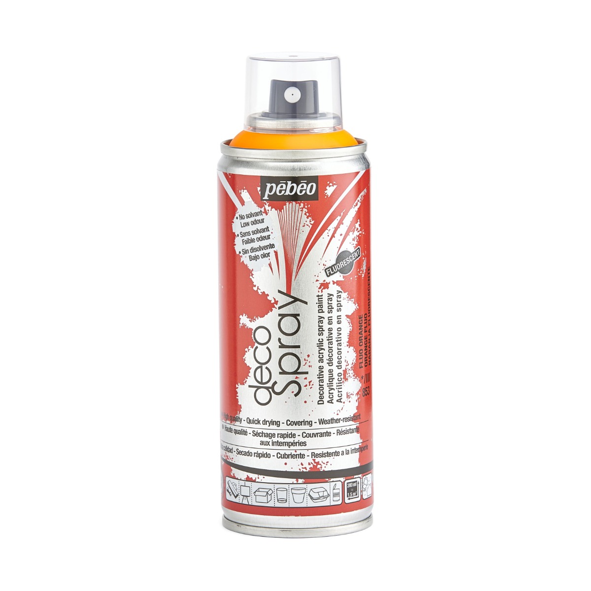 Фарба-спрей акрилова флуоресцентна DecoSpray 200 мл, помаранчевий, 853 ТМ "Pebeo" Фарба-спрей акрилова флуоресцентна DecoSpray 200 мл, помаранчевий, 853 ТМ "Pebeo"