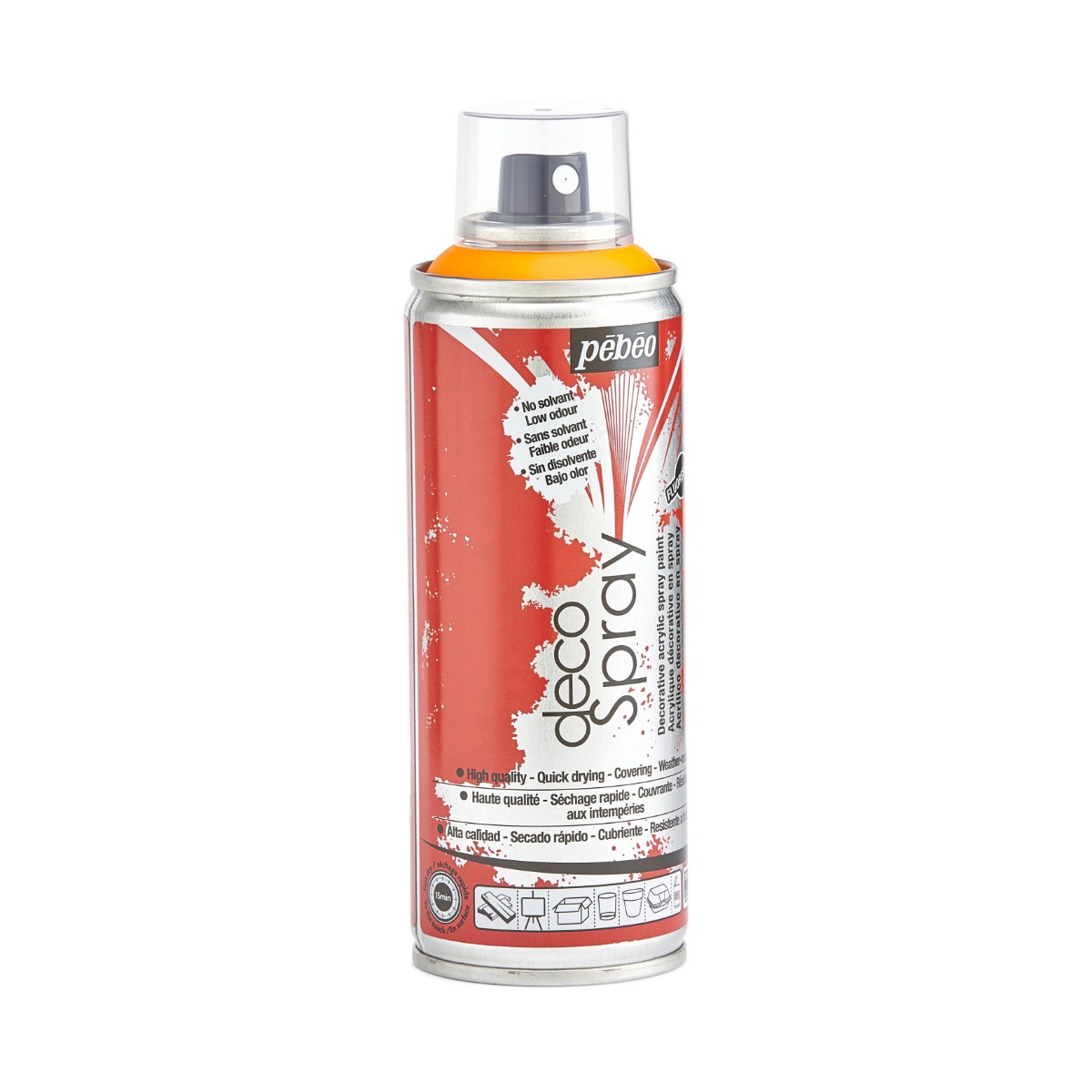 Фарба-спрей акрилова флуоресцентна DecoSpray 200 мл, помаранчевий, 853 ТМ "Pebeo" 4