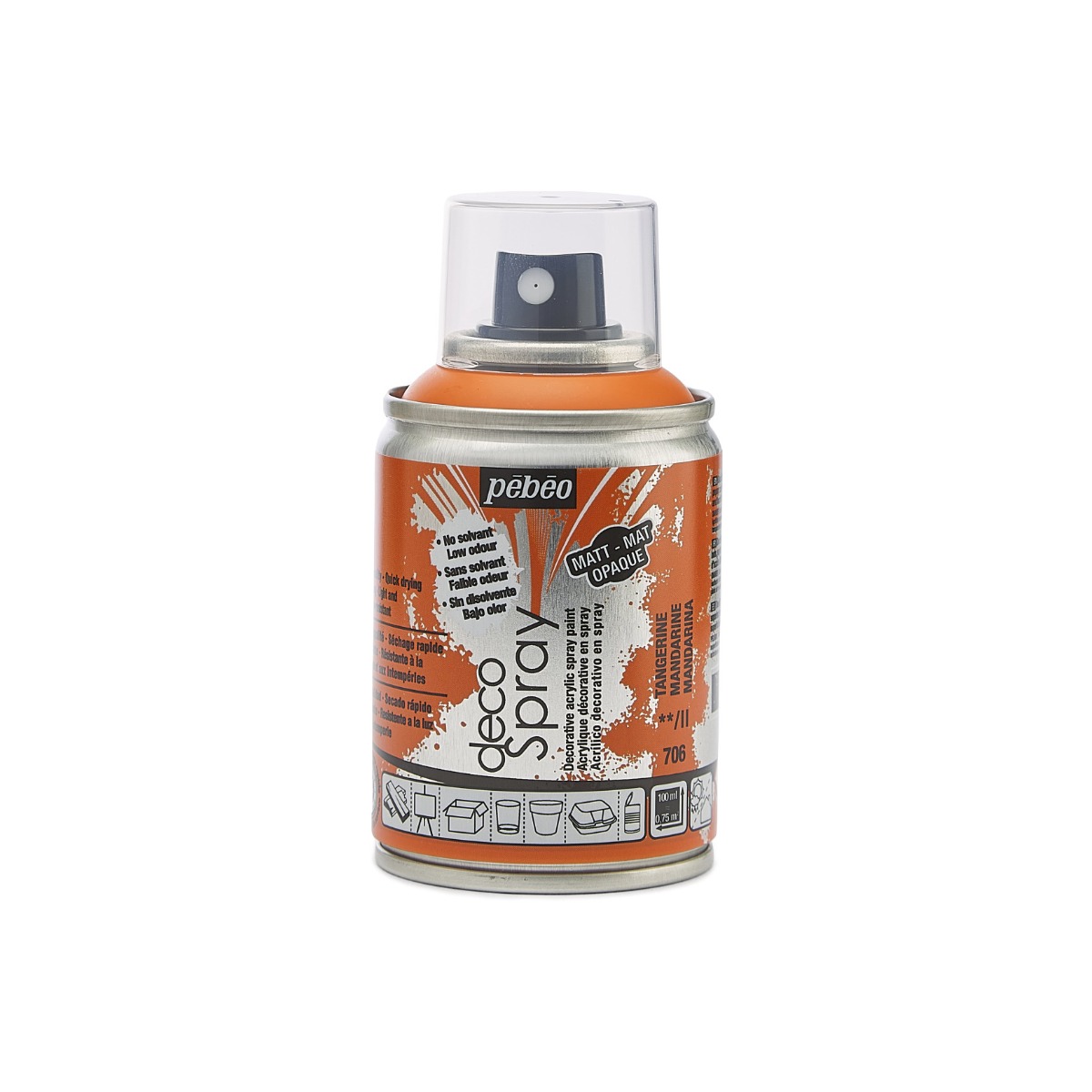 Фарба-спрей акрилова DecoSpray 100 мл, мандариновий, 706 ТМ "Pebeo" Фарба-спрей акрилова DecoSpray 100 мл, мандариновий, 706 ТМ "Pebeo"