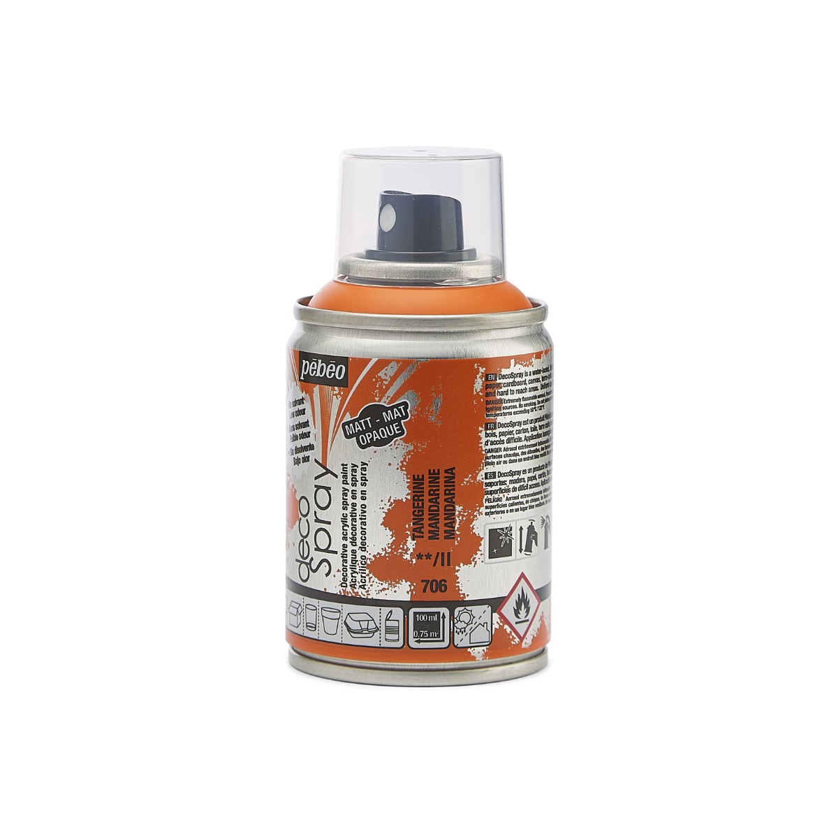 Фарба-спрей акрилова DecoSpray 100 мл, мандариновий, 706 ТМ "Pebeo" 3