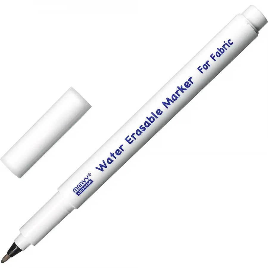 Маркер Білий, водорозчинний для розмітки тканини, 1 мм, Water Erasable, Marvy