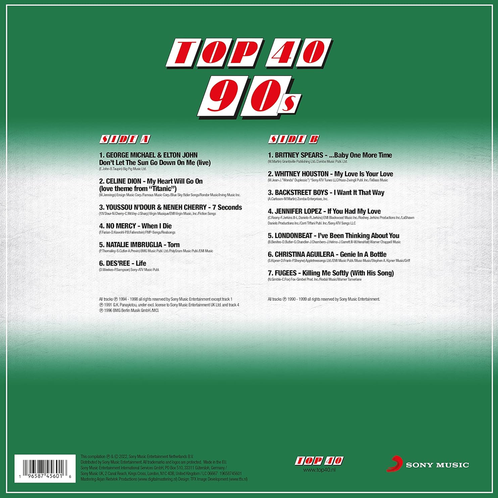 Пластинка Various Artists - Top 40 90s (Limited Edition) [LP] - Green Vinyl 1