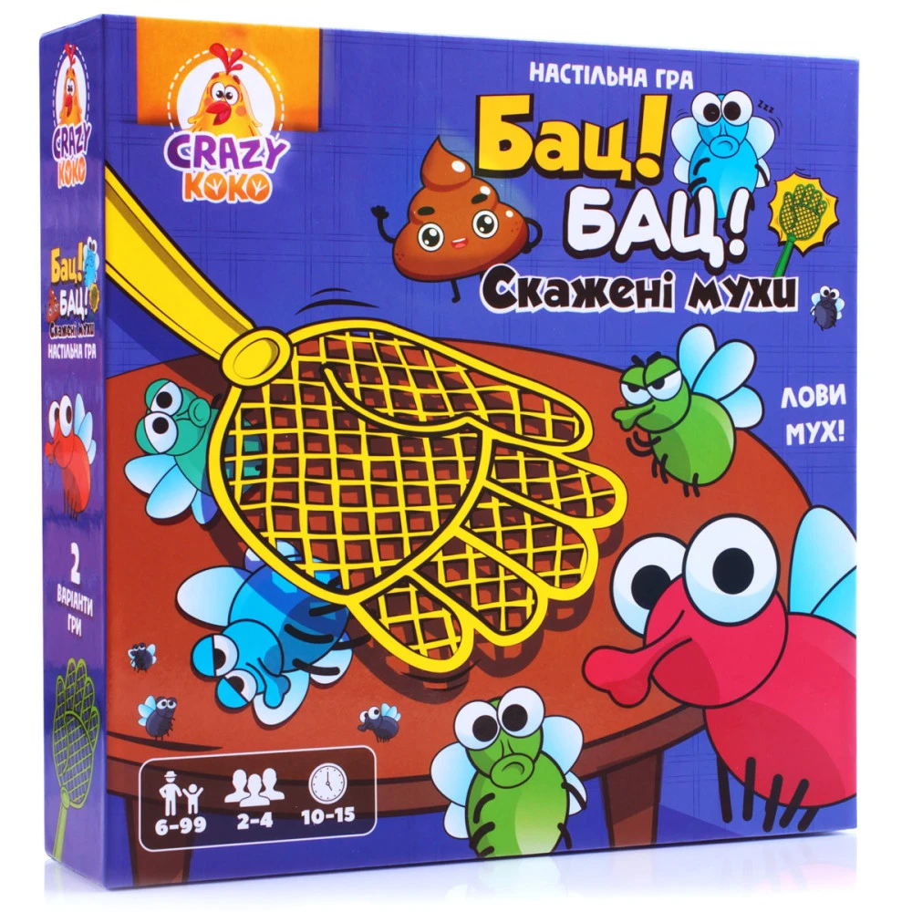 Игра настольная развлекательная "Бац! Бац! Бешеные мухи" Vladi Toys, VT8055-37