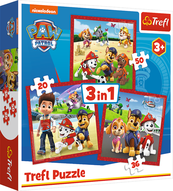 Пазл "3 in 1" - Щасливі собаки, Paw Patrol, 34867, Trefl