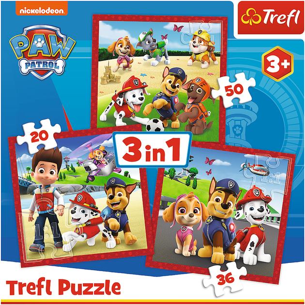 Пазл "3 in 1" - Щасливі собаки, Paw Patrol, 34867, Trefl 4