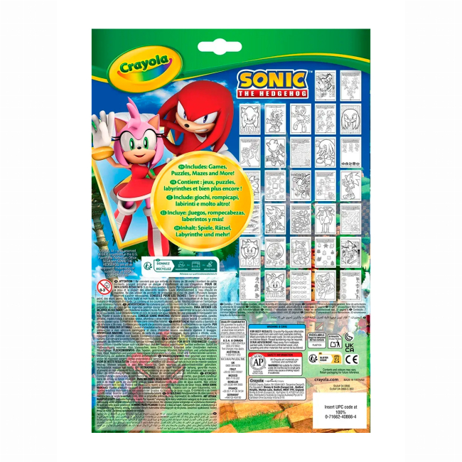 Розмальовка "Sonic", 32 сторінки та 7 фломастерів, 04-0866G 1