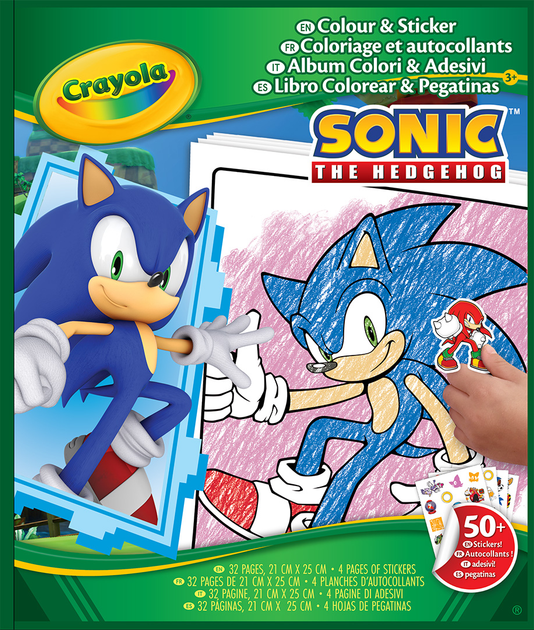 Розмальовка "Sonic", 32 сторінки та 4 сторінки наліпок, 04-0898G