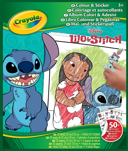Розмальовка "Lilo & Stitch", 32 сторінки та 4 сторінки наліпок, 04-0900G