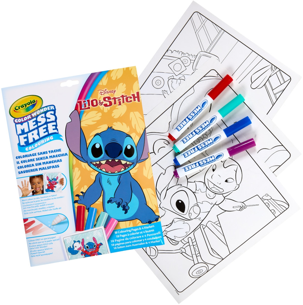 Розмальовка "Lilo & Stitch", 18 сторінок та 4 фломастери, 75-2665 1