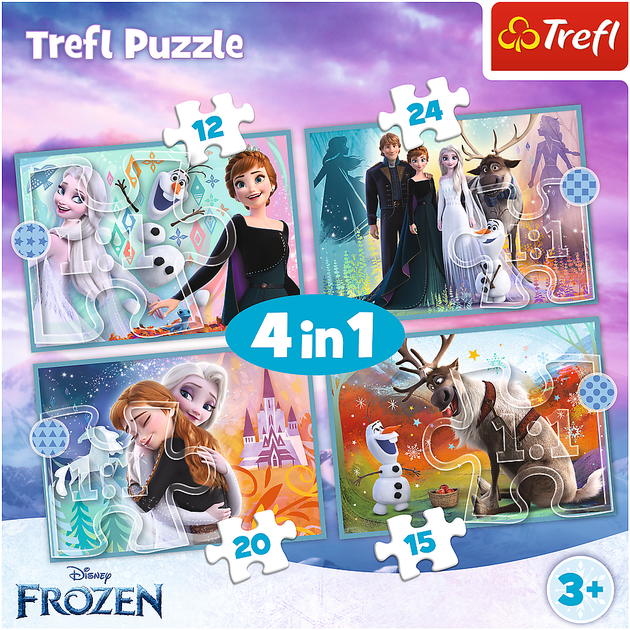 Пазл "4 in 1 (12, 15, 20, 24)" - Frozen Удивительный мир Ледяного сердца, 43816, Trefl 5