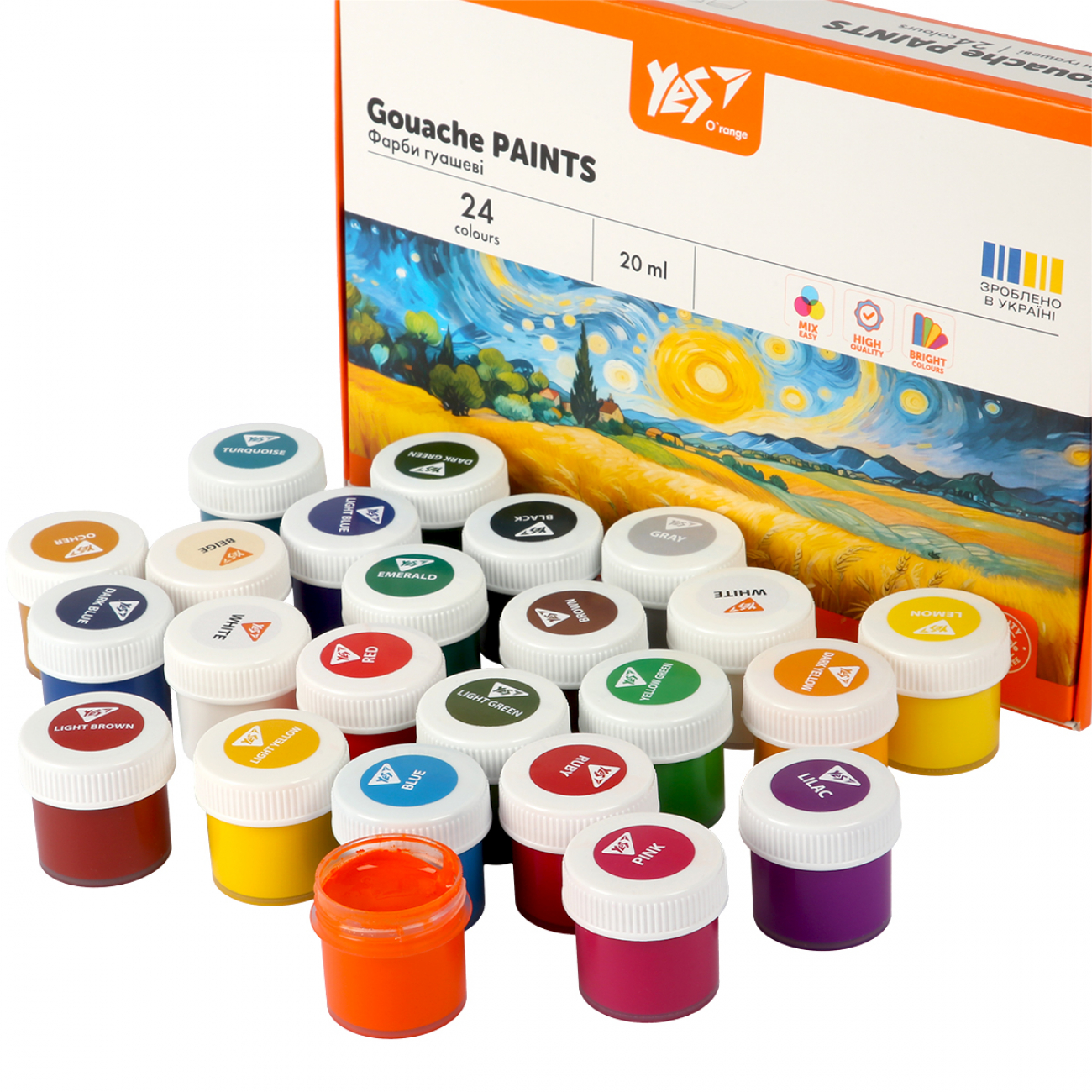 Краски гуашевые Yes "O`range Line" 24 цв., 20 мл, 230434 3