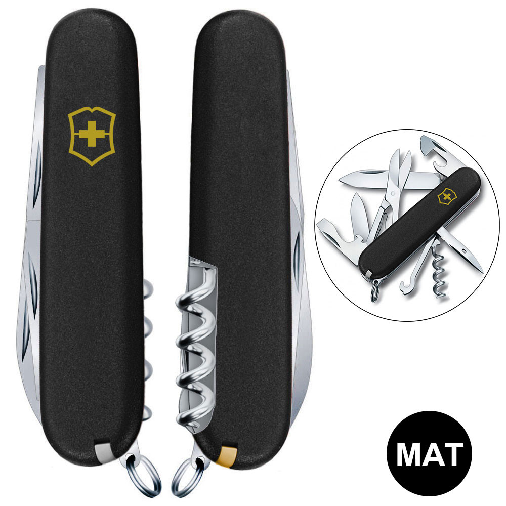 Ніж Climber Mat 91мм/14функ/чорн мат/жовт.лого, Vx13703.3_M0008p 1
