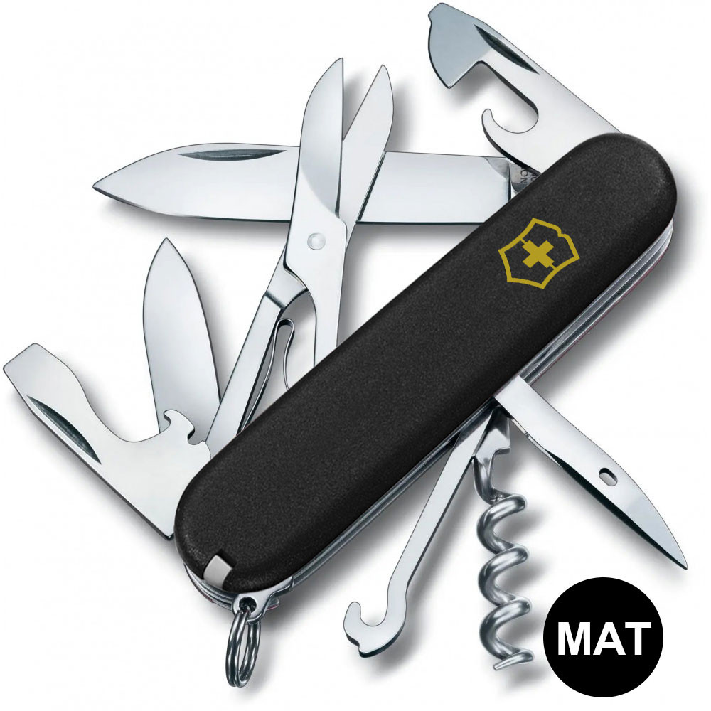 Ніж Climber Mat 91мм/14функ/чорн мат/жовт.лого, Vx13703.3_M0008p