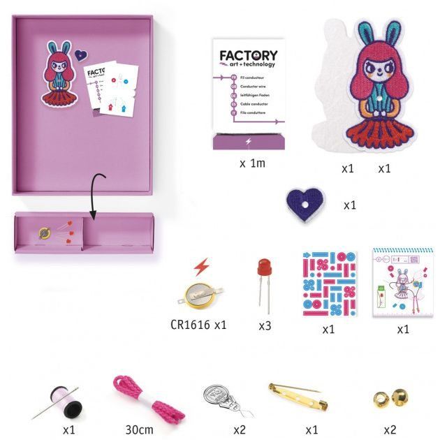 Набор для творчества "Брошка Bunny Girl Factory E-text" DJECO, DJ09320 3