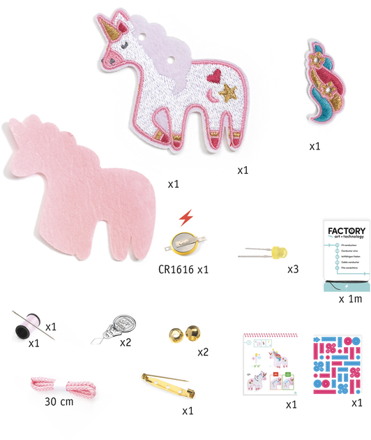 Набір для творчості "Брошка Sweet Unicorn E-texti" DJECO, DJ09321 4