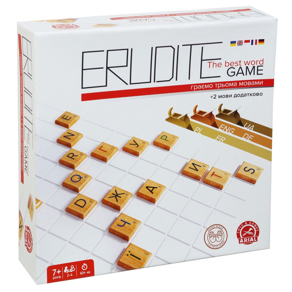 Гра настільна "ERUDITE" три мови, ТМ "Arial"