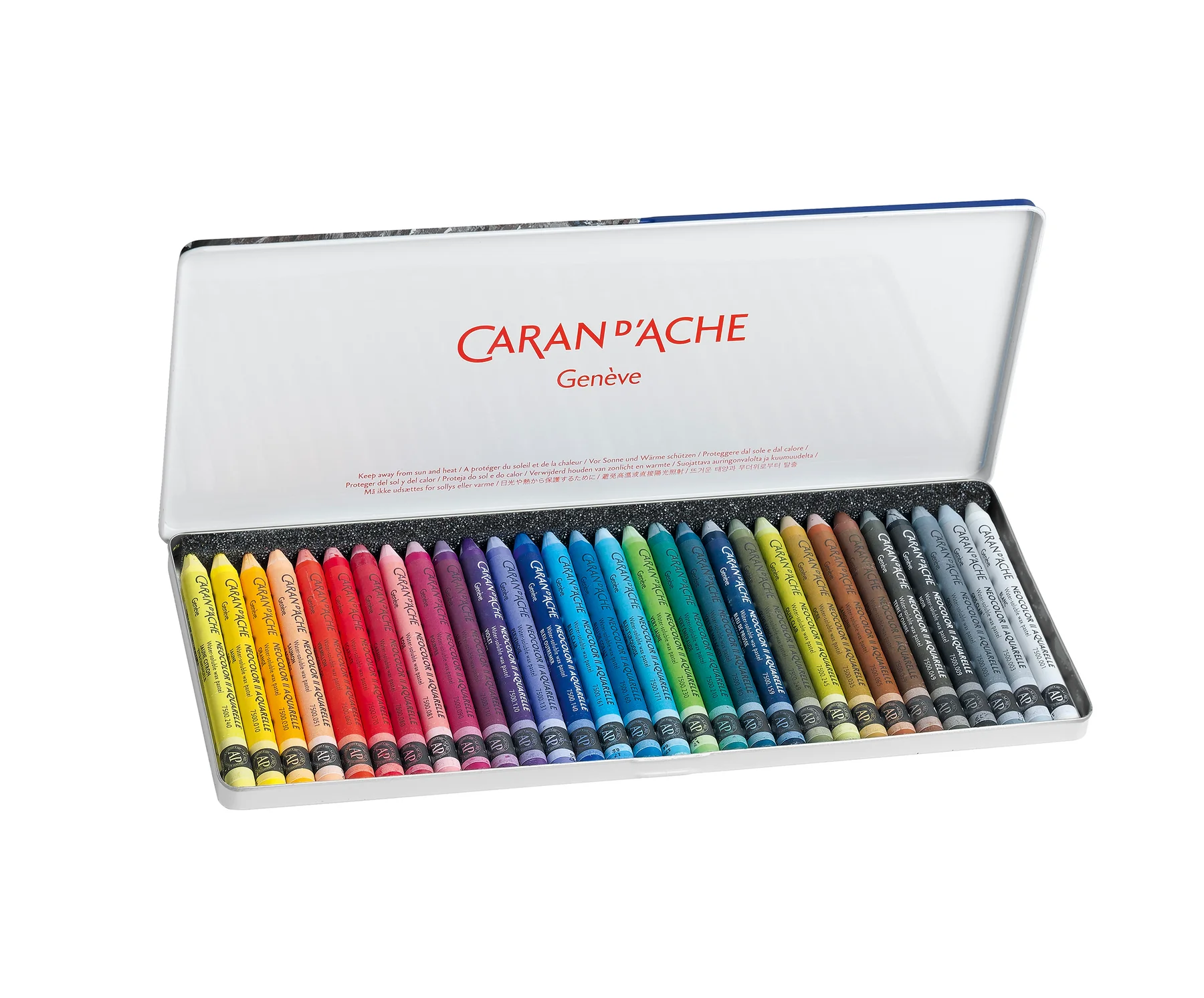 Пастель воскова акварельна 30 кол. Caran d`Ache Neocolor II мет. бокс, 7500.330 1