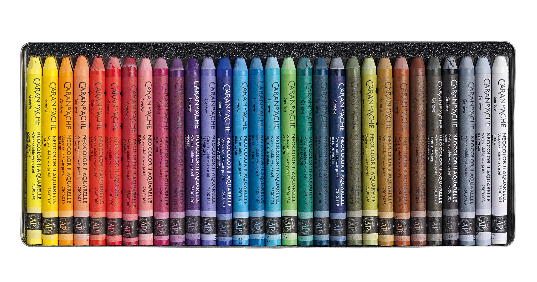 Пастель воскова акварельна 30 кол. Caran d`Ache Neocolor II мет. бокс, 7500.330 2