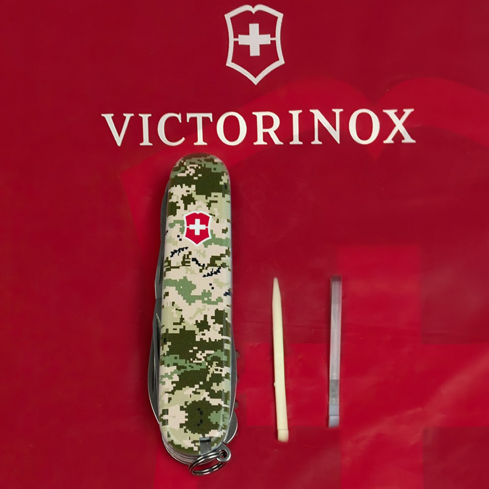 Нож Huntsman Army 91мм/15функ /Піксель з черв. лого Vx13713.3_W3941p 4