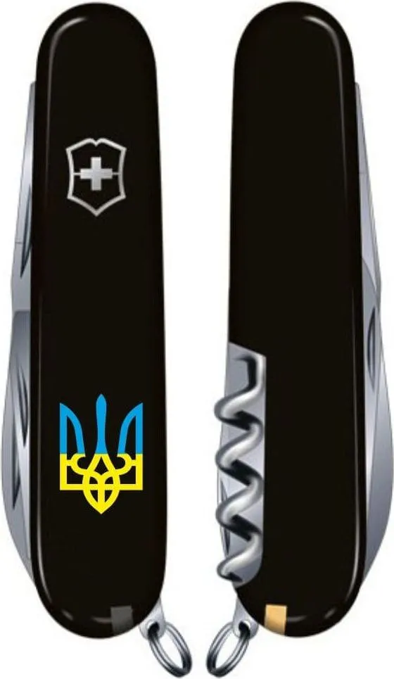 Нож Spartan Ukraine 91мм/12функ/черный /Тризуб син-желт., Vx13603.3_T0016u 1