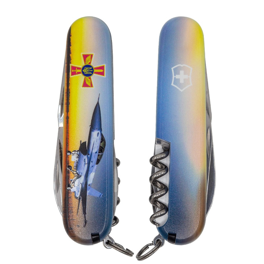 Нож Climber Army 91мм/14функ /Літак + Емблема ПС ЗСУ Vx13703.3_W3040p 1