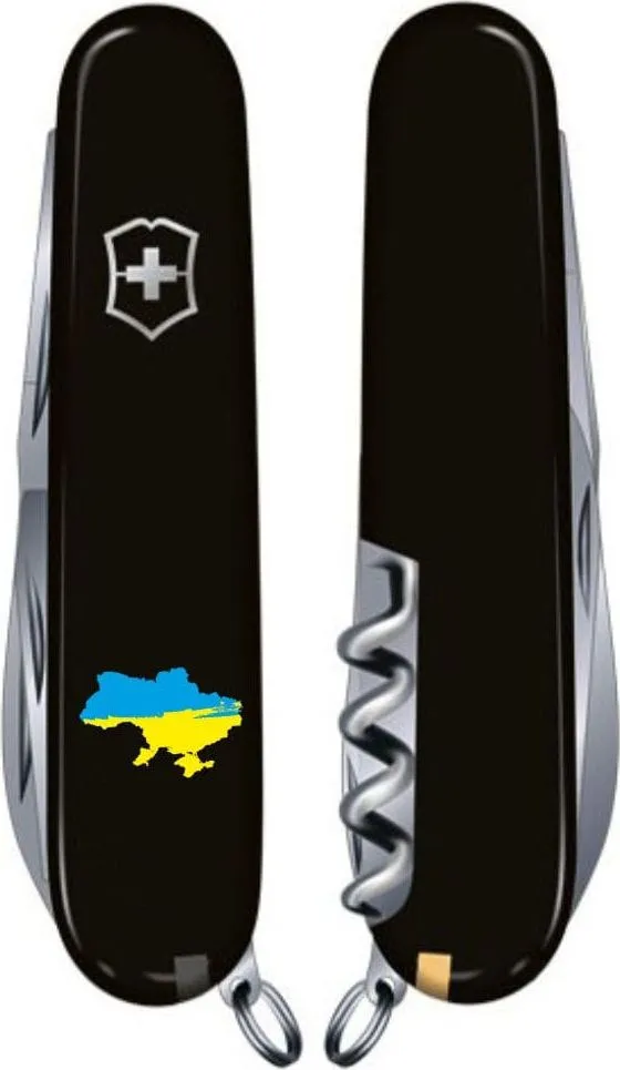 Нож Huntsman Ukraine 91мм/15функ/чорн /Мапа України син-жовт. Vx13713.3_T1166u 1