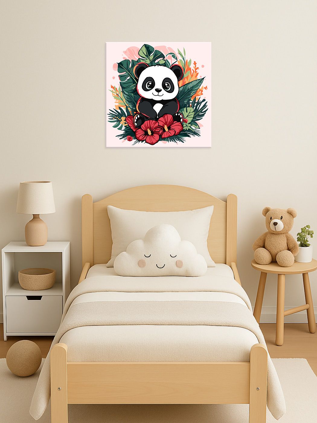 Картина по номерам 30*30 см "Панда в тропиках", KHO1261, ТМ "Ideyka" 2