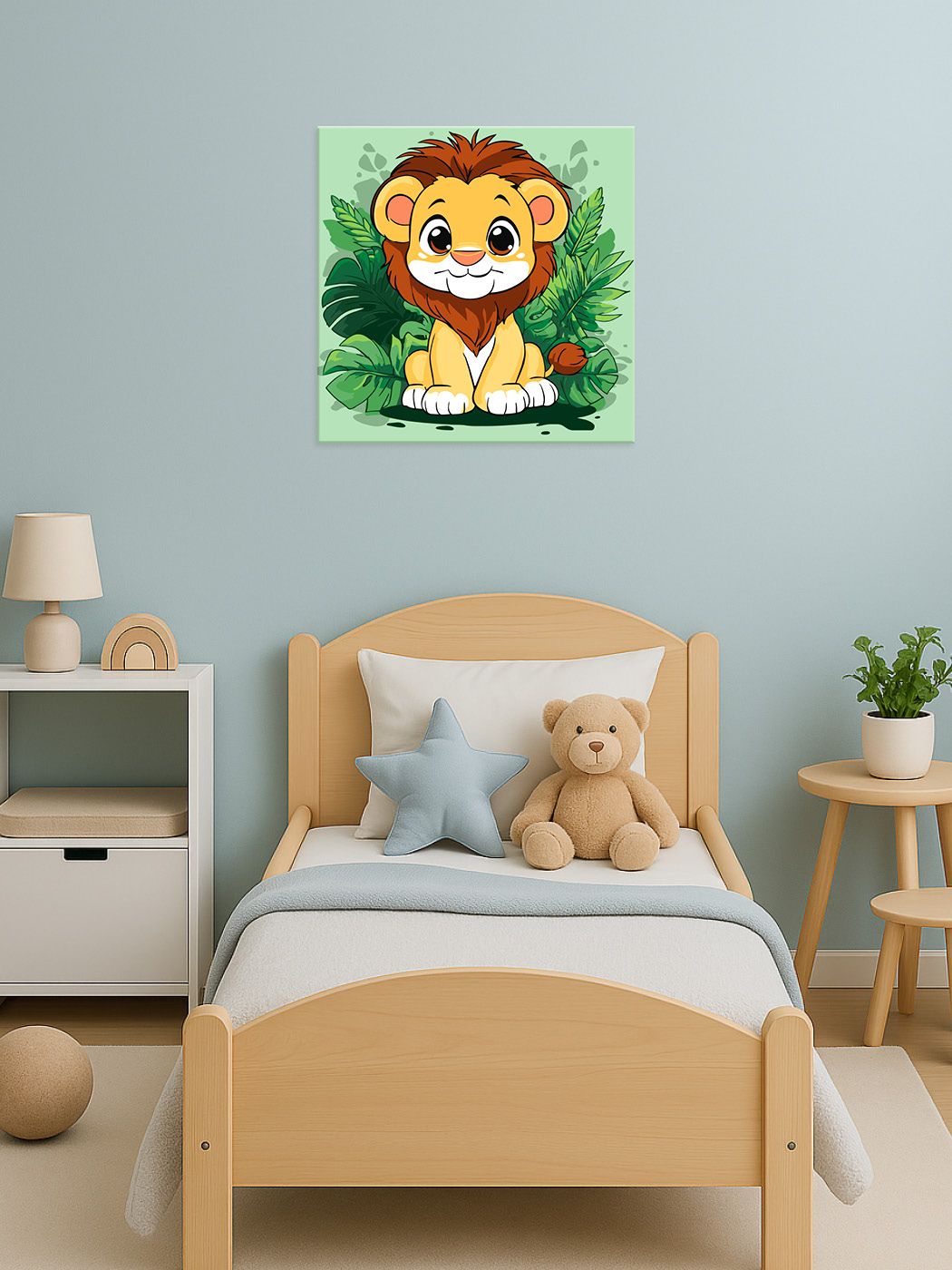 Картина по номерам 30*30 см "Веселый львенок", KHO1272, ТМ "Ideyka" 2