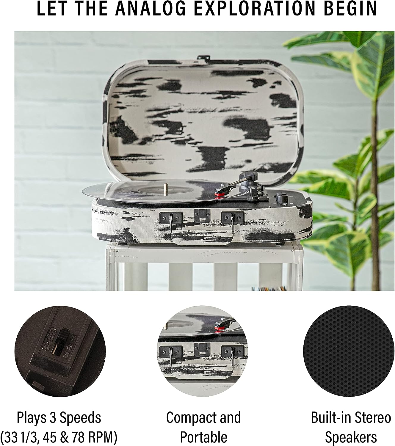 Виниловый проигрыватель Crosley Discovery - Black/White 7