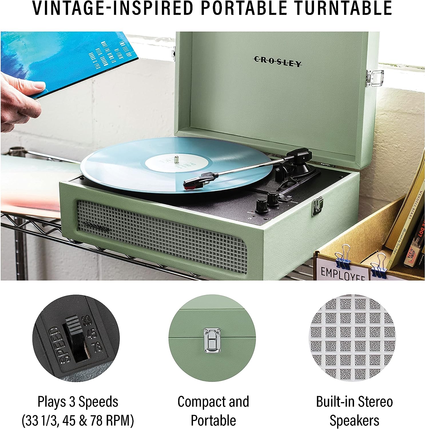 Виниловый проигрыватель Crosley Voyager - Sage 9