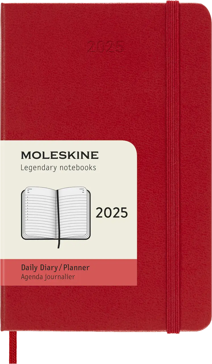 Ежедневник 2025 карманный, красный, Moleskine, DHF212DC2Y25