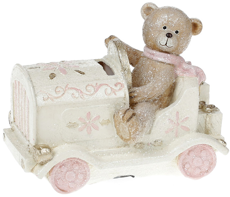 Фигурка-копилка "Мишка на авто"16 см, 707-304