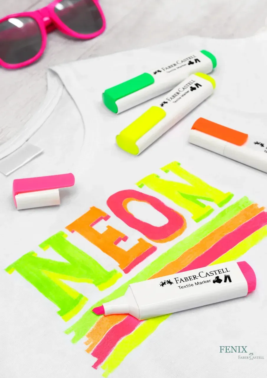Маркер для ткани, NEON желтый, 159528 Faber-Castell 5