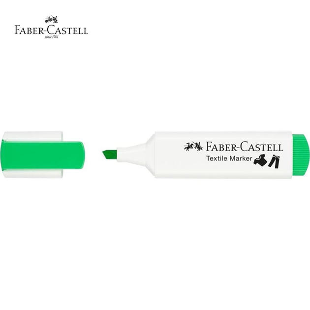 Маркер для ткани, NEON зеленый, 159531 Faber-Castell 1