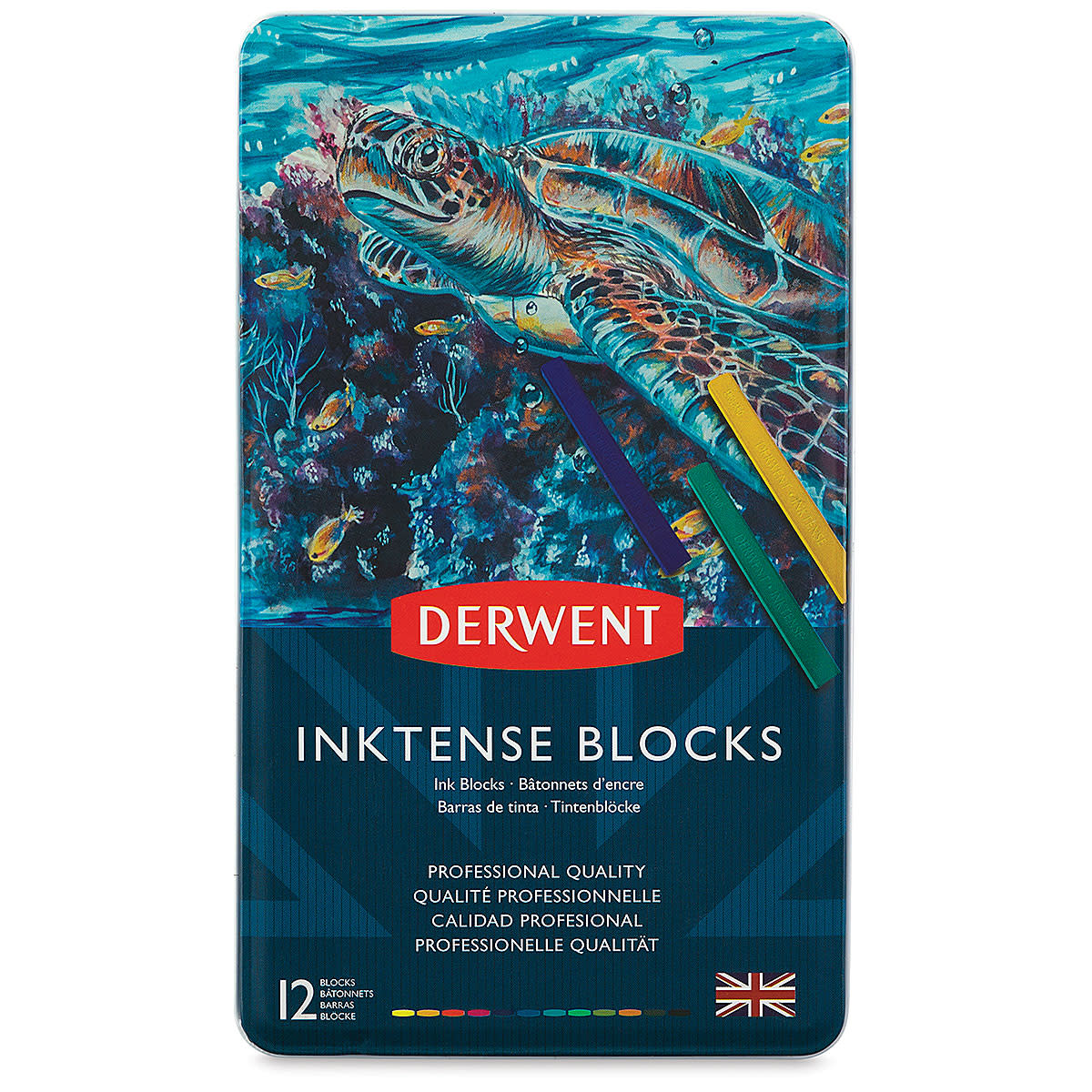 Набір блоків акварельних "Inktense" (іміт. китайск. туші), 12 кол., метал. коробка, D-2300442 1